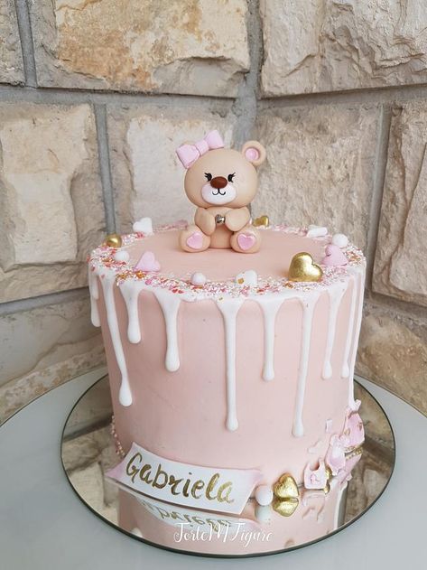 Babyshower Cake Pink, Baby Shower Cake Designs For Girl, New Baby Cakes Girl, Baby Girl Bday Cake, Baby Girl Cakes For Showers, Bear Baby Shower Cake Girl, Welcome Baby Girl Cake Ideas, Cake For First Birthday Girl, Baby Cakes Girl