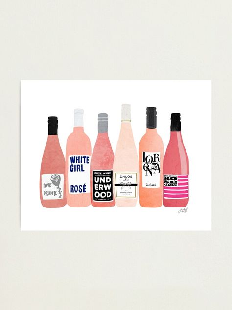 "Rose Bottles" Photographic Print by Lindseykayco | Redbubble Love Rose, Wine Bottles, Create Image, Glossier Stickers, Rosé Wine Bottle, Rose Wine, Photographic Print, Room Ideas, Mood Board