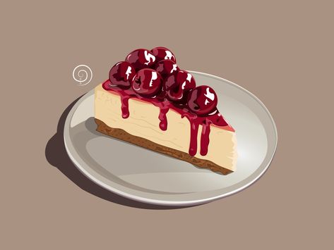 Cheesecake Tattoo, Cheesecake Clipart, Cheesecake Drawing, Cheesecake Illustration, تشيز كيك بالفراولة, Cheesecake Cherry, Pancake Drawing, Cheesecake Art, Cheesecake Pops