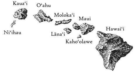 The Hawaiian Islands Hawaii Island Tattoo, Hawaiian Island Tattoo, Hawaiian Islands Map, Hawaiian Language, Island Tattoo, Hawaii Tattoos, Borneo Tattoo, Filipino Tattoos, Moving To Hawaii