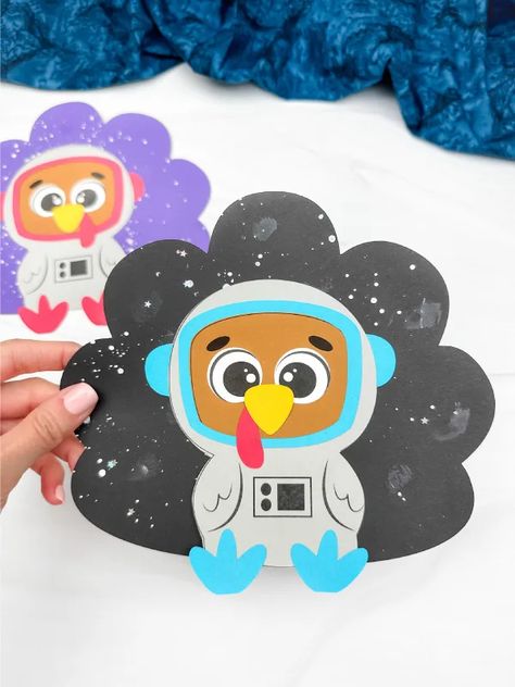 "Mr. Turkey has come up with a disguise that’s out of this world. Help him go incognito with this astronaut turkey disguise craft! It’s a chance to let your kids’ imaginations blast off as they brainstorm ideas, choose colors, and create the perfect spacesuit for their turkey. This engaging project lets little ones use their imaginations to create a stellar spacesuit, complete with all the cosmic details. It’s an out-of-this-world way to keep kids entertained while boosting their and Astronaut Turkey, Edible Kids Crafts, Turkey Disguise Project, Turkey Disguise, Thanksgiving Crafts For Kids, Summer Crafts For Kids, Spring Crafts For Kids, Holiday Crafts For Kids, Animal Crafts For Kids