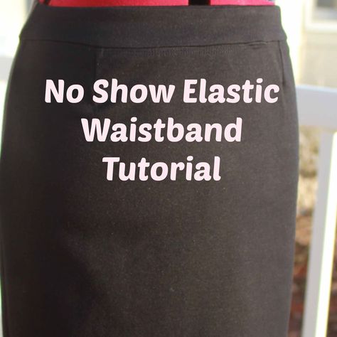 Elastic Waistband Tutorial, Waistband Tutorial, Sewing Alterations, Sewing Tricks, Sewing Elastic, Cheap Ray Bans, Sewing 101, Sewing Tips And Tricks, Sewing Clothing