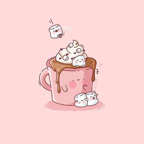 🍞TOASTED INK | 🌸 JOEYT on Instagram: “🍫Wake me up before you COCOA 😁 Arent marshmallows just the cutesttt 🥰⁣ ⁣⁣⁣⁣⁣⁣⁣⁣⁣ ⁣⁣⁣⁣⁣⁣⁣⁣⁣⁣⁣⁣⁣⁣ ⁣⁣⁣⁣⁣⁣⁣⁣⁣⁣⁣⁣⁣⁣ #illustrate #illustration…” Hot Chocolate Drawing, Cute Marshmallows, Cute Kawaii Animals, Kawaii Illustration, Cute Food Drawings, Cute Kawaii Drawings, Cute Cartoon Drawings, Mini Drawings, Girly Images