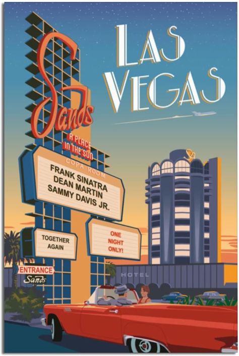 Las Vegas Vintage, Vegas Vintage, Vegas Skyline, Old Vegas, Vegas Theme, Vegas Party, Hotel Entrance, Casino Hotel, Vintage Travel Poster