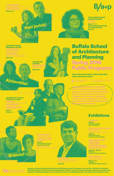 Get Lectured: University at Buffalo, Spring '16 | Poster courtesy of University at Buffalo | Archinect Information Poster Design, University Poster Design, Informational Poster Design, Informative Poster Design, Lecture Poster Design, Poster University, Melting Text, Informational Poster, Maryville University