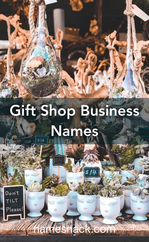 Gift Shop Names Unique, Gift Shop Interior Design Ideas, Gift Shop Names Ideas, Gift Shop Names, Cute Business Names, Store Names Ideas, Gift Shop Interiors, Shop Name Ideas, Free Logos