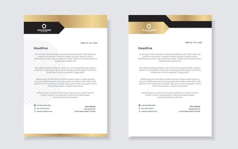 gold luxury letterhead design template for company stationery design Luxury Letterhead, Company Letterhead Design, Letterhead Design Inspiration, Company Letterhead, Letterhead Business, Letterhead Design, Gold Luxury, Skin Clinic, Pad Design