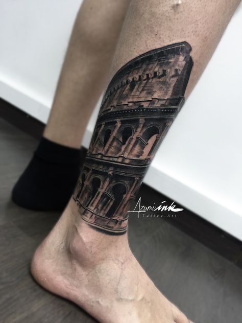 Colosseum Tattoo Sleeve, Greek Coliseum Tattoo, Rome Coliseum Tattoo, Roman Collums Tattoo, Greek Collums Tattoo, Colleseum Rome Tattoo, Coliseum Tattoo, Colosseum Tattoo, Tattoo Pierna