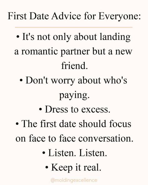 first date advice or everyone First Date Advice, Date Advice, First Date Tips, Relationship Blogs, Good Relationship Quotes, Online Dating Advice, Dating Advice For Men, Teen Life Hacks