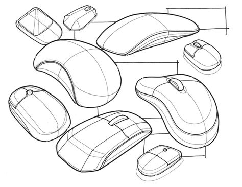 Mouse Product Design, Mouse Designs Product, Product Sketches Industrial, Computer Mouse Sketch, Product Design Sketch, Product Sketching, Product Sketches, Mouse Sketch, Product Sketch