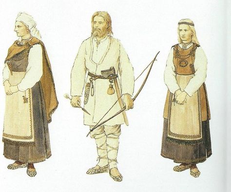 Viking age / Finland /Mikkeli-Tuukkala Germanic Clothing, Finland Clothing, Nordic Clothing, Finnish Clothing, Norse Clothing, Historical Viking, Celtic Clothing, Viking Garb, Aged Clothing