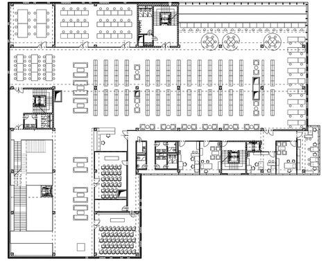 Gallery - University Library / a02 Atelier - 25 Graz, Library Layout Plan, Library Design Architecture Plan Layout, Library Layout, Contemplative Space, Library Floor Plan, College Plan, Architect Data, University Plan