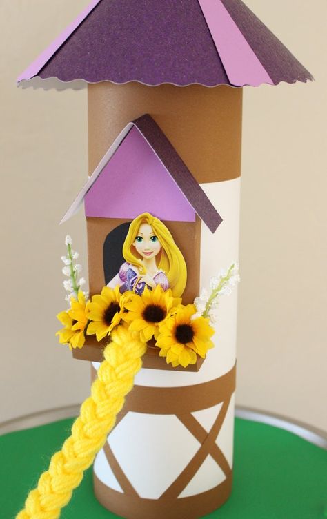 DIY Tangled | Rapunzel tower Rapunzel Crafts, Rapunzel Birthday Cake, Rapunzel Tower, Tangled Birthday Party, Rapunzel Birthday, Rapunzel Birthday Party, Princess Crafts, Tangled Birthday, Rapunzel Party