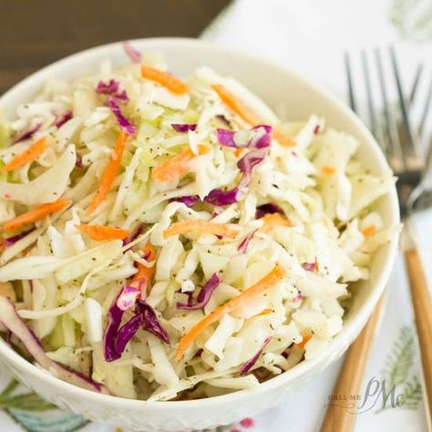 A basic cole slaw recipe, Tangy Vinegar Based Slaw is zippy and crunchy flavored with a little heat and a pinch of sweet. Vinegar Based Slaw, Vinegar Coleslaw, Apple Coleslaw, Slaw Dressing, Coleslaw Dressing, Paleo Salads, Cole Slaw, Slaw Recipes, Coleslaw Recipe