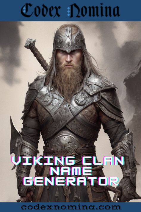 Viking Clan Name Generator & Backstories Clan Name, Fantasy Character Names, Name Suggestions, Name Generator, Fantasy Warrior, Character Names, Fantasy Character Design, Character Inspiration, Vikings