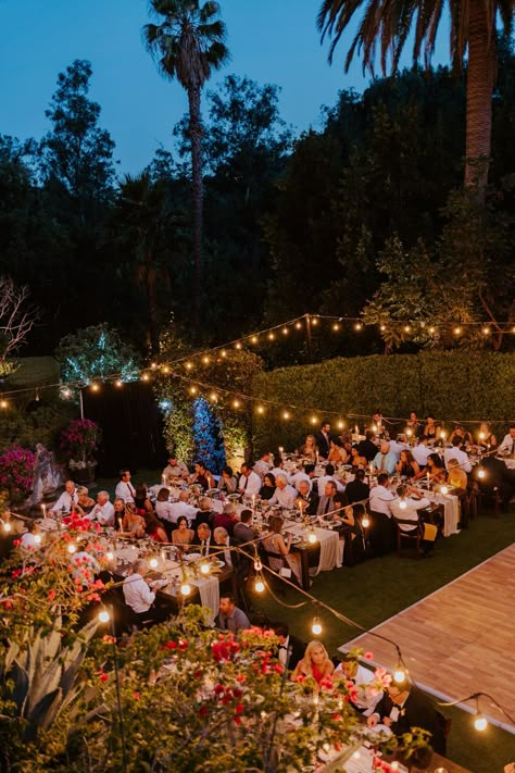 Estate Backyard Wedding, Big Backyard Wedding Receptions, Outdoor Dinner Wedding, Intentional Wedding Ideas, California Backyard Wedding, Modern Southern Wedding, Houdini Estate Wedding, Dancefloor Wedding Ideas, Inside Wedding Reception