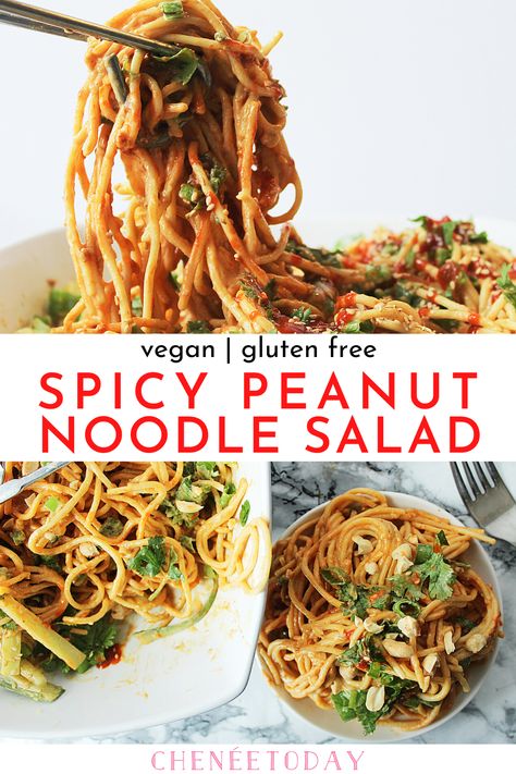 Chickpea Spaghetti, Cold Peanut Noodles, Cold Noodles Recipes, Asian Noodle Salad Recipe, Peanut Noodle Salad, Sesame Peanut Noodles, Cold Noodle Salad, Sesame Noodle Salad, Asian Pasta Salads