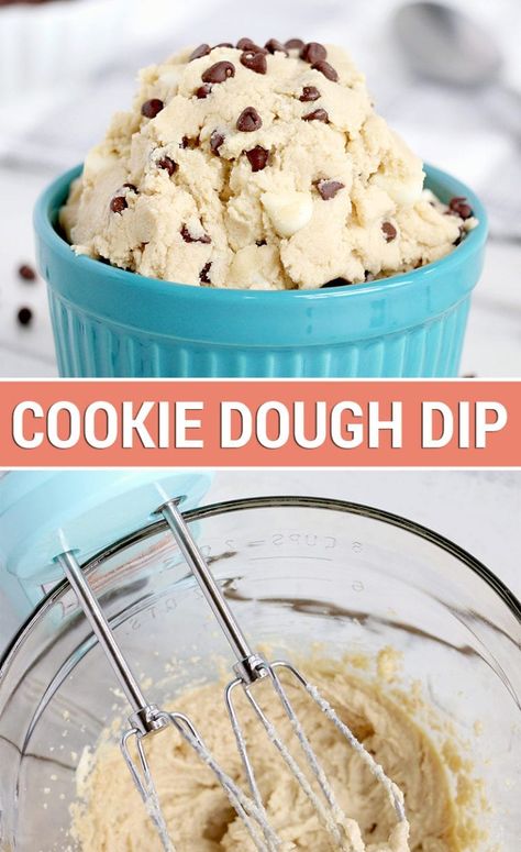 Cookie Dough Dip No Cream Cheese, Cookie Dough Dip Without Cream Cheese, Peanut Butter Dip Healthy, Easy Chocolate Chip Cookie Dough, Cream Cheese Cookie Dough, Bisquick Chocolate Chip Cookies, Chocolate Chip Cookie Dough Dip, Cookie Dough Dip Recipe, Easy Chocolate Chip Cookie