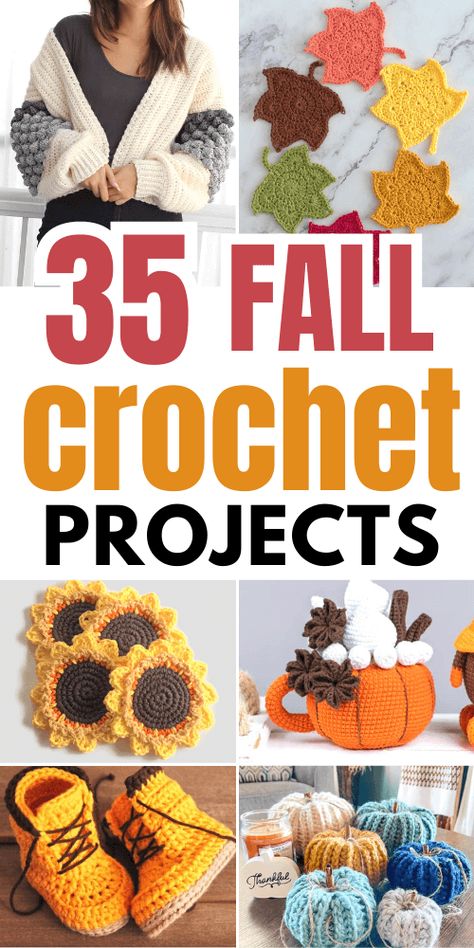 BEST Fall Crochet Ideas to Make and Sell: Craft Your Way into Autumn's Spirit - Explore the best fall crochet ideas that are not only creative but also great for selling. From cozy sweaters to adorable decorations, these patterns are free and easy to follow. Dive into the autumn crafting spirit and create pieces that capture the essence of the season. Crochet For Fall Free Patterns, Neon Yarn Projects, Crochet Fall Ideas Free, Starter Crochet Patterns, Crochet Things That Sell, Crochet Fall Craft Fair Ideas, Crochet Fall Decor Patterns, Crochet Autumn Decor Free Pattern, Easy Crochet Fall Decor