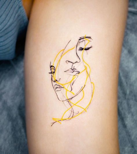 Sensual one line technique in tattoos by Pauline | iNKPPL Kintsugi Tattoo Ideas, Kintsugi Tattoo, The Best Tattoos, Korean Tattoos, Self Love Tattoo, Single Line Tattoo, Traditional Japanese Tattoos, Best Tattoos, Memorial Tattoos