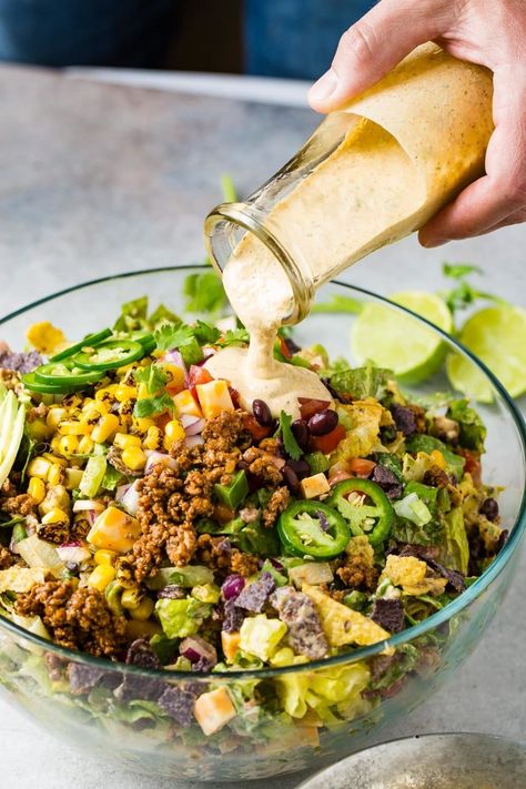 Beef Taco Salad, Ground Beef Taco, Crockpot Healthy, Beef Taco, Ground Beef Tacos, Recipes Crockpot, Taco Salad, Salad Bar, Tex Mex