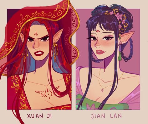 Tgcf Xuan Ji Tgcf, Jian Lan, Tgcf Oc, Xuan Ji, Avatar Azula, Zelda Tattoo, Princess Drawings, Fan Comic, Heaven's Official Blessing