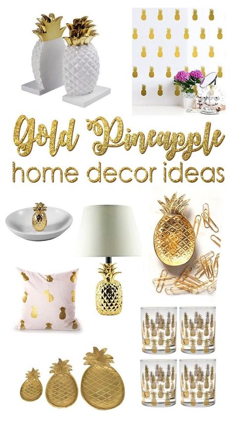 I'm kinda obsessed with pineapples these days. These are 20 gorgeous pineapple decor ideas. I want them ALL!! Gold Pineapple Decor, Pineapple Room, Pineapple Kitchen, Pineapple Decor, Decor Ikea, Funky Home Decor, Gold Pineapple, Baby Shower Decor, Cool Ideas