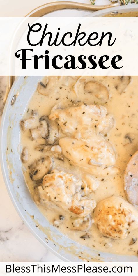 Chicken Fricassee Recipe Cajun Chicken Fricasse Recipe, Creamy Chicken Fricassee, Chicken Fricasse Recipe Cajun, Chicken Fricasse Recipe, Chicken And Mushroom Fricassee, French Chicken Recipes, Dutch Oven Chicken, Chicken Main Dish Recipes, Quick Chicken Dinner