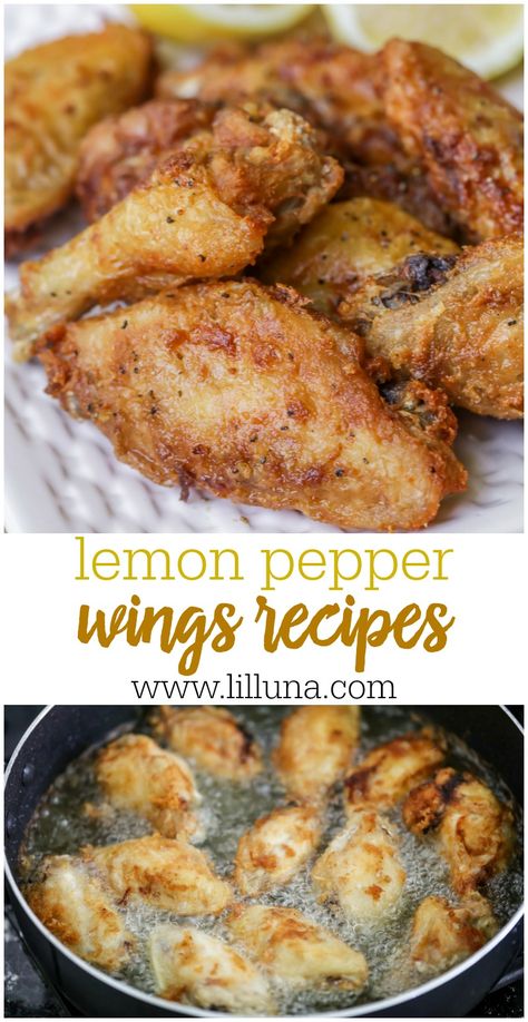 Crispy lemon pepper chicken wings to make for dinner tonight! These wings are not only simple but are fried to perfection and packed full of juicy lemon and butter flavor. Crispy Lemon Pepper Chicken, Lemon Pepper Chicken Wings Recipe, Pepper Chicken Wings, Lemon Pepper Chicken Wings, Lemon Pepper Wings, Lemon Pepper Chicken, Pepper Chicken, Wings Recipe, Chicken Stuffed Peppers