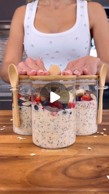 Oats Chia Breakfast, Oatmeal And Chia Seeds Overnight Oats Breakfast Recipes, Over Night Oats In A Jar Easy, Oats Diet Recipes, Rolled Oats Smoothie Recipe, Chia Seeds Food Recipes, Oat Smoothie Recipes Healthy Breakfast, How To Make Overnight Oats Recipes, Oats Smoothie Recipes Diet