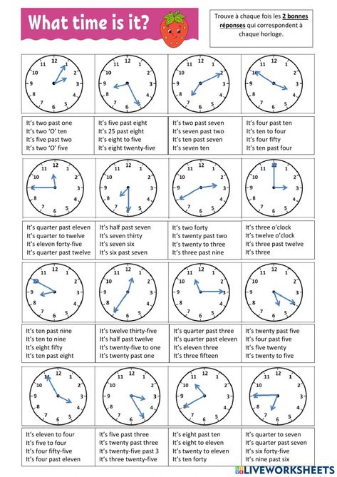 Time Learning For Kids, Tell The Time Worksheets, Whats The Time Worksheet, Learning To Tell Time For Kids, Time Telling Activities, Tell Time Worksheet, Time Worksheet For Class 4, What Time Is It Worksheet For Kids, Telling The Time Activities