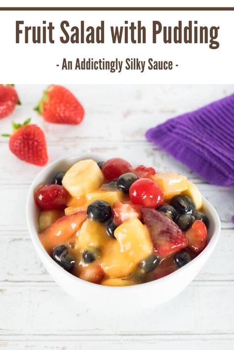 Simple Fruit Salad, Pudding Sauce, Frozen Fruit Salads, Fruit Salad With Pudding, Fruit Salad With Yogurt, Creamy Fruit Salads, Sugar Free Fruits, Layered Salad Recipes, Dressing For Fruit Salad