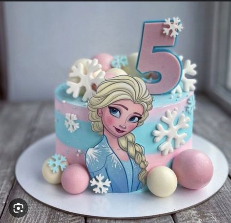 Elsa Bday Cake, Elsa Cakes For Girls Birthday, Anna Frozen Birthday Cake, Elsa Frozen 2 Cake, Elsa Birthday Cake Ideas, Simple Frozen Theme Cake, Elsa Cake Ideas, Frozen Cake Design, Elsa And Anna Cake