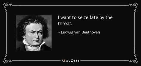 I want to seize fate by the throat. - Ludwig van Beethoven Beethoven Quotes, Rare Quote, Ludwig Van Beethoven, 25th Quotes, The Power Of Music, Clockwork Orange, Reading Quotes, Poetry Words, Music Education