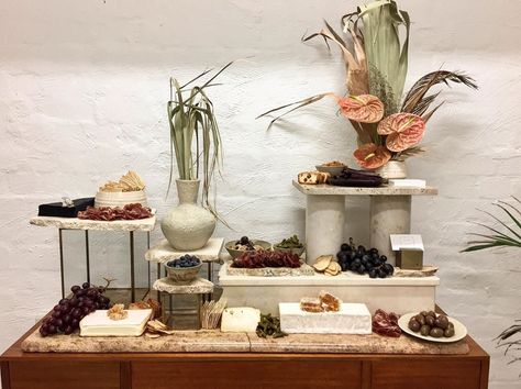 Event Styling Studio • Perth on Instagram: “This evening for @abbieandhusenswim .  Grazing & Flora @styled_notion” Buffet Table Settings, Cheese Table, Food Set Up, Buffet Decor, Meat Shop, Grazing Table, Italian Table, Catering Food, Grazing Tables