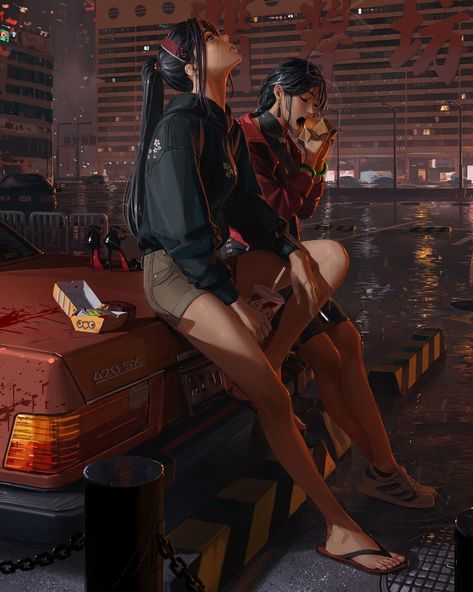 @ttguwei Dystopian Art, Cyberpunk Rpg, رورونوا زورو, Cyberpunk Aesthetic, Arte Cyberpunk, Cyberpunk Character, Cyberpunk Art, 판타지 아트, Female Character Design