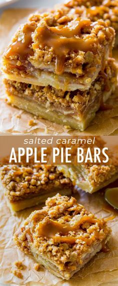 Caramel Apple Pie Bars, Thanksgiving Desserts Pie, Salted Caramel Apple Pie, Apple Pie Bars, Apple Recipes Easy, Thanksgiving Desserts Easy, Sally's Baking, Caramel Apple Pie, Apple Dessert Recipes