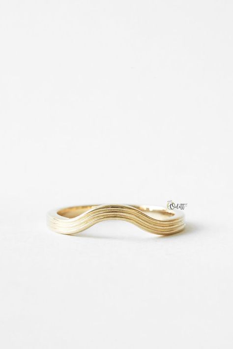 my #etsy shop: 14k Solid Gold Plain Stacking Ring | Simple Curved Wedding Band | Curved Contour Ring Women | Shaped Basic Ring Real Gold/Gift Your Women https://etsy.me/43A4dzC #wedding #women #yes #rosegold #artdeco #cathedral # Ridged Wedding Band, Matching Engagement And Wedding Rings, Curved Wedding Band For Oval Ring, Curve Wedding Band, Wedding Band Curved, Basic Ring, Contour Ring, Curvy Wedding, Contour Band