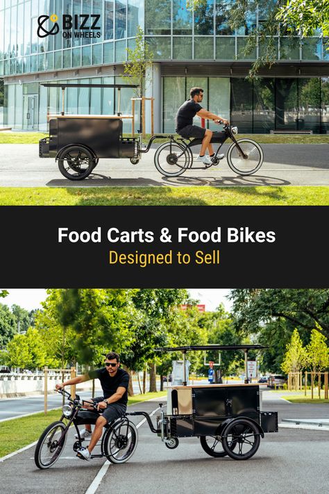 best food bikes for food cart businesses: coffee bikes, ice cream bikes, burger bikes, hot dog bikes. Bike Coffee Cart, Bike Food Cart Design, Coffee Bike Cart, Coffee Bike Design, Ice Cream Bike Cart, Bike Food Cart, Mini Cafeteria, Ice Cream Bike, Food Carts For Sale