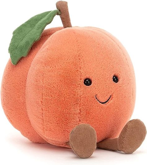 Amazon.com: Jellycat Amuseable Peach Fruit Food Plush : Toys & Games Contact Pics, Jellycat Plush, Food Plush, Baby Weeks, Jellycat Toys, Peach Jelly, Jellycat Stuffed Animals, Dream Birthday, Jelly Cat