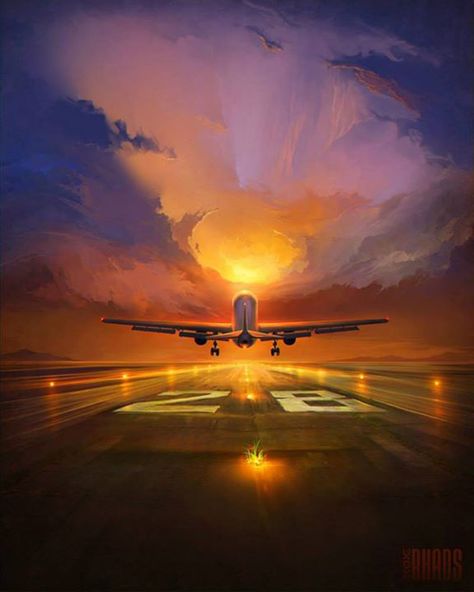 Concept Art and Illustrations by Artyom #digitalart #portraits #digitalillustration Airplane Painting, Airplane Wallpaper, Airplane Photography, Image 3d, Paint By Numbers, Pictures To Paint, Painting Kits, Cool Drawings, Diamond Painting