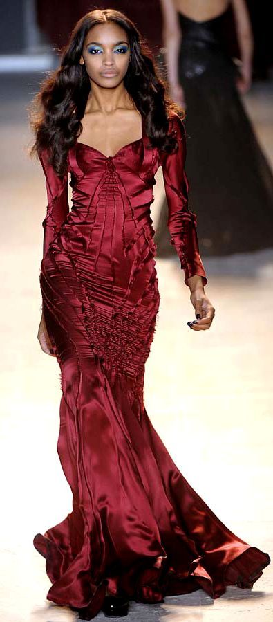 BORDEAUX & RED PRINTED DRESSES Gothic Gowns, Zac Posen Dress, 2011 Runway, Devil Costume, Red Evening Dress, Zac Posen, Gorgeous Gowns, Beautiful Gowns, Couture Dresses