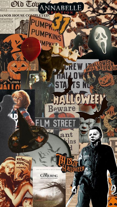 #vibe #halloween #horror #scream #nightmareonelmstreet #movies #collageart #collages #aesthetic #wallpaper #autumn #fallaesthetic #fall