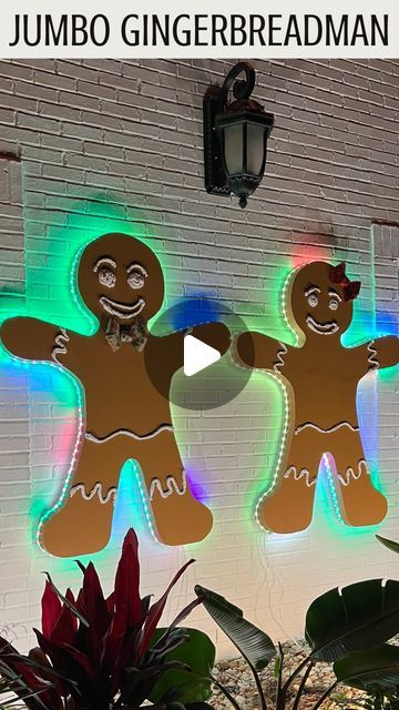 Diy Big Head Cutout, Tacky Outdoor Christmas Decorations, Foam Board Cutouts Diy, Expanding Foam Christmas Decorations, Diy Merry Christmas Banner, Outdoor Gingerbread House Decorations Diy, Life Size Gingerbread House Decorations, Diy Christmas Walkway Arch, Insulation Foam Crafts