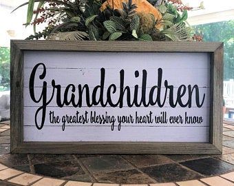 Grandchildren Pictures, Grandchildren Sign, Grandkids Sign, Quotes About Grandchildren, Cricut Signs, Nursery Guest Room, Diy Stencils, Rustic Wood Background, Teacher Classroom Decorations