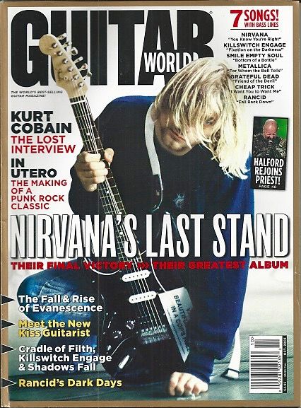 Kurt Cobain- GW/October 2003 Dave Grohl Guitar, Nirvana Magazine, Magazine Examples, Band Banners, Curco Vein, Nirvana Poster, Kurt Cobain Photos, Killswitch Engage, Poster Rock