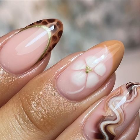 Ellie Henderson Nail Tech 🤍 on Instagram: "Coffee marble is what I see 🤤🤎

@homeofnailart 
@the_gelbottle_inc 

#brownnails #crocprintnails #bloominggelnailart #bloomingflowers #flowernails #autumnnails" Instagram Coffee, Croc Print, Brown Nails, Gel Nail Art, Flower Nails, Blooming Flowers, Nail Tech, Marble, Nails