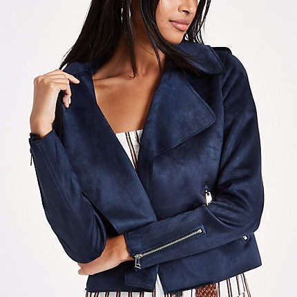 Blue Suede Jacket, Faux Suede Fabric, Trench Jacket, Suede Jacket, Blue Suede, Fall Wardrobe, Modern Fit, River Island, Faux Suede