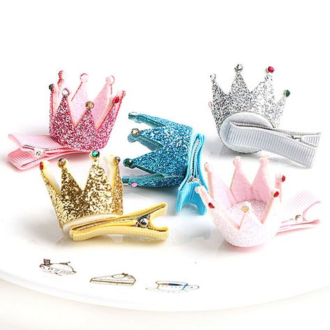 Couture, Crown Hair Clip, Glitter Crown, Play Dress Up, Birthday Photo Props, Crown Hair, Princess Tiara, Pink Sparkly, Queen Crown