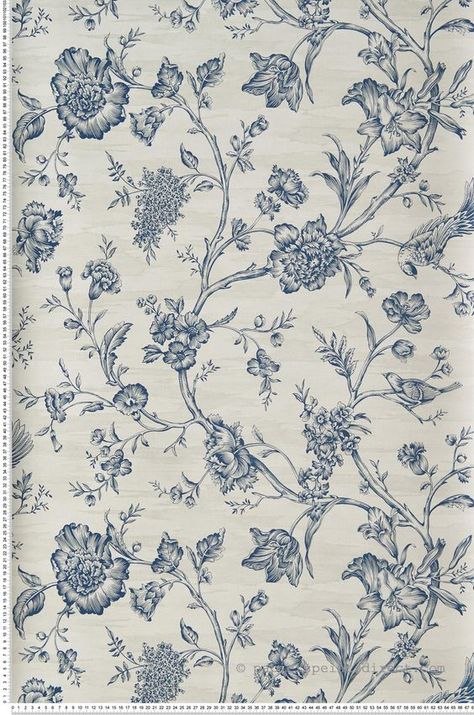 Floral Toile Fabric, Blue Floral Pattern Wallpaper, Toile Pattern French, Vintage Blue Floral Wallpaper, French Floral Wallpaper, French Toile Wallpaper, Navy Floral Wallpaper, Floral Fabric Prints, Vintage Floral Pattern Design